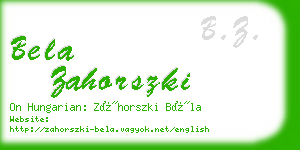 bela zahorszki business card